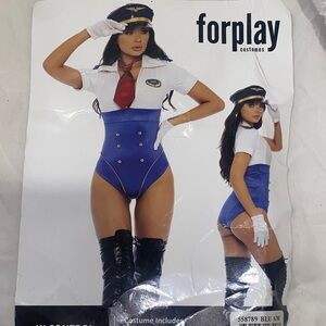 Forplay Blue and White Flight Attendant Costume